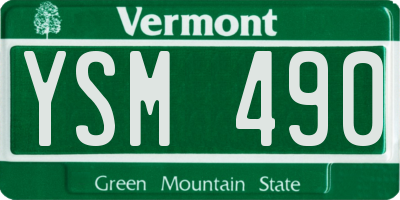 VT license plate YSM490