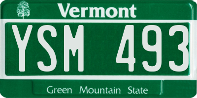 VT license plate YSM493