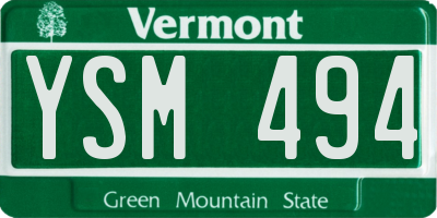 VT license plate YSM494