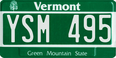 VT license plate YSM495