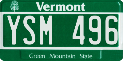 VT license plate YSM496