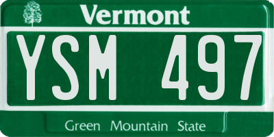 VT license plate YSM497