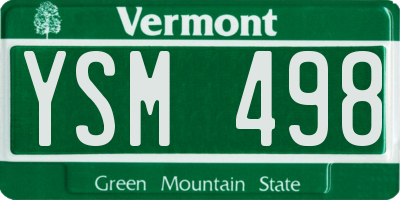 VT license plate YSM498