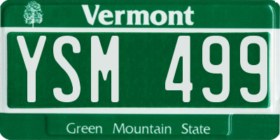 VT license plate YSM499