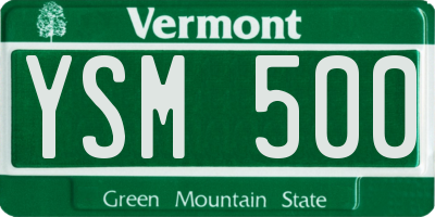 VT license plate YSM500
