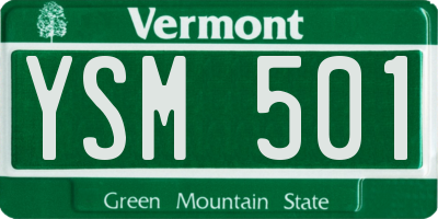 VT license plate YSM501