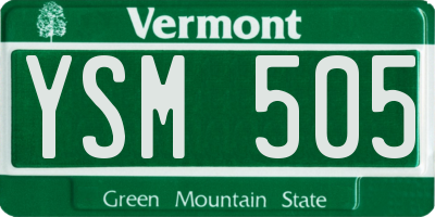 VT license plate YSM505