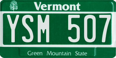 VT license plate YSM507