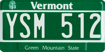 VT license plate YSM512