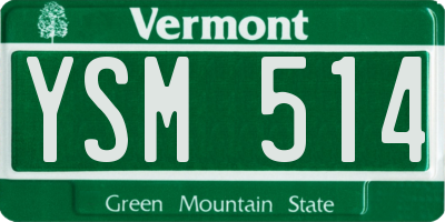 VT license plate YSM514