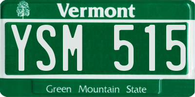 VT license plate YSM515