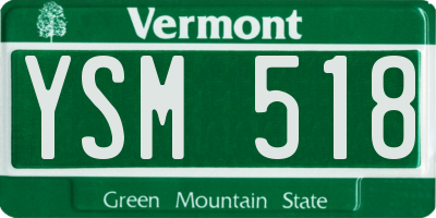VT license plate YSM518