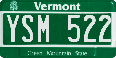 VT license plate YSM522