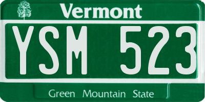 VT license plate YSM523