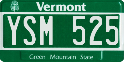 VT license plate YSM525