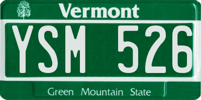 VT license plate YSM526