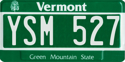 VT license plate YSM527