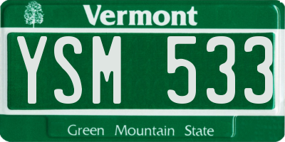 VT license plate YSM533