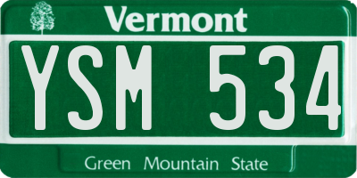 VT license plate YSM534