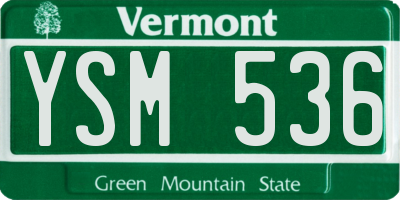 VT license plate YSM536
