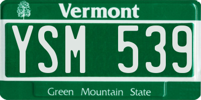 VT license plate YSM539
