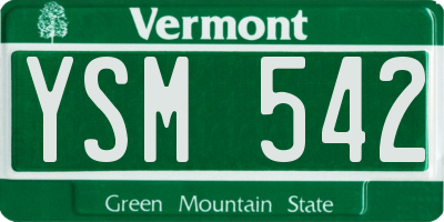 VT license plate YSM542