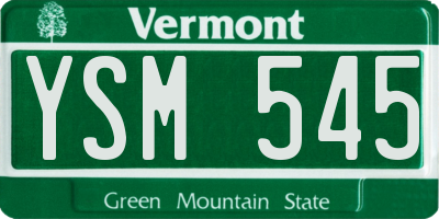 VT license plate YSM545