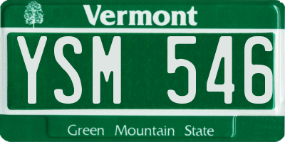 VT license plate YSM546