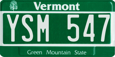 VT license plate YSM547