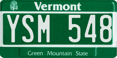 VT license plate YSM548