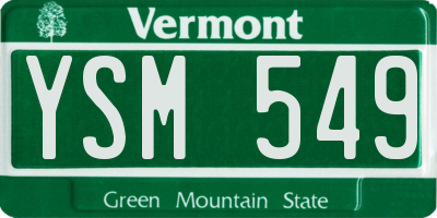 VT license plate YSM549