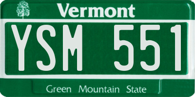 VT license plate YSM551