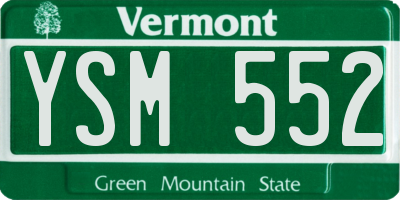 VT license plate YSM552