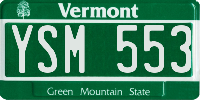 VT license plate YSM553