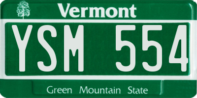 VT license plate YSM554
