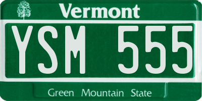 VT license plate YSM555