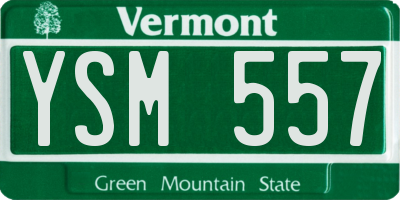 VT license plate YSM557