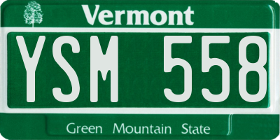 VT license plate YSM558