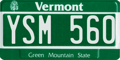 VT license plate YSM560