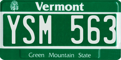 VT license plate YSM563