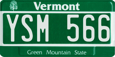 VT license plate YSM566