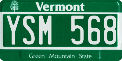 VT license plate YSM568