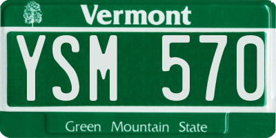 VT license plate YSM570