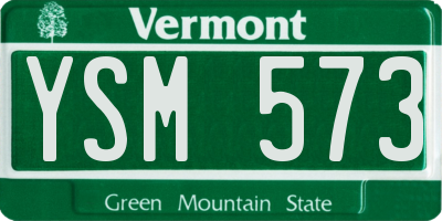 VT license plate YSM573