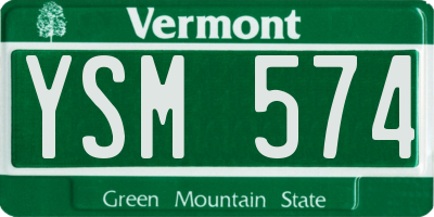 VT license plate YSM574