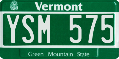 VT license plate YSM575