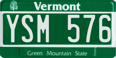 VT license plate YSM576