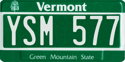 VT license plate YSM577