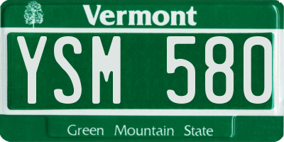 VT license plate YSM580
