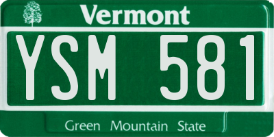 VT license plate YSM581